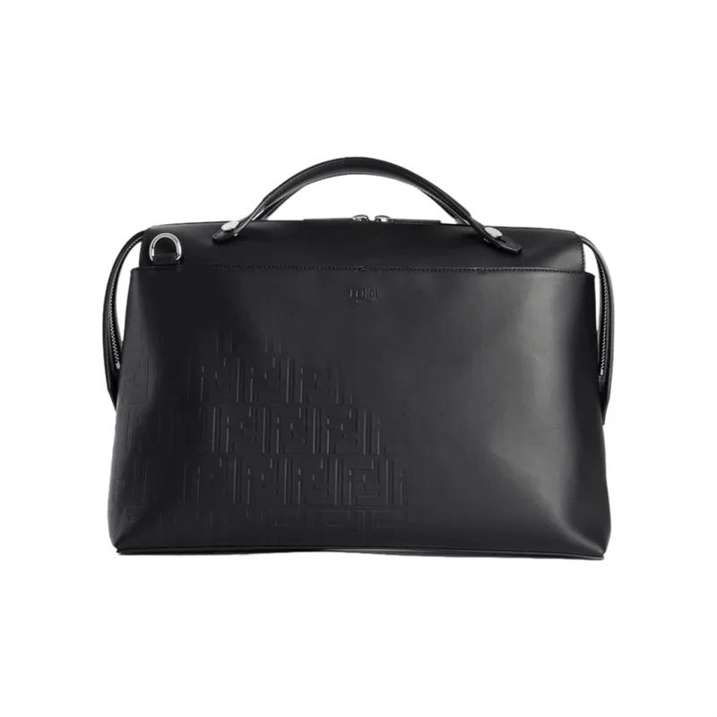 FENDI By The Way Series Leather Briefcase Men's Black-2
