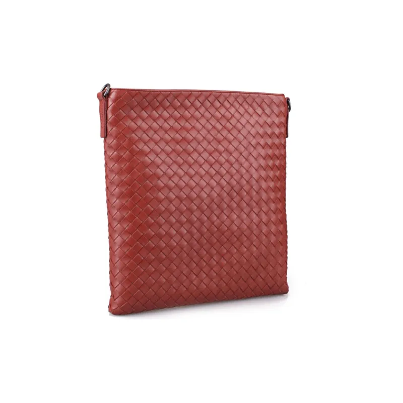 Bottega Veneta Cow Leather Clutch Men's Red-1