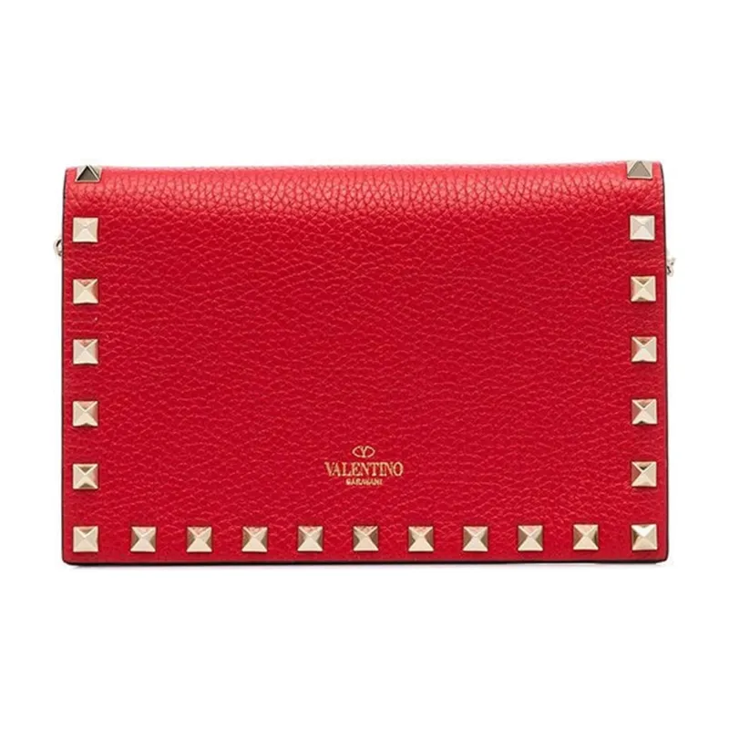 Valentino Cow Leather Envelope Bag Shoulder Bag Crossbody Bag Women's Red-2