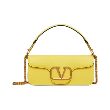 Valentino Locò Calfskin Baguette Bag Crossbody Bags Handbags Small Size Women's Yellow