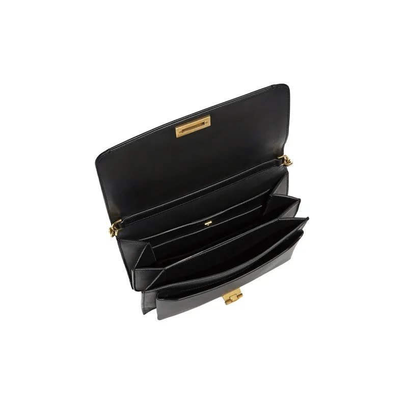 FERRAGAMO Leather Flap Bag Shoulder Bag Crossbody Bag Regular Women's Black-6
