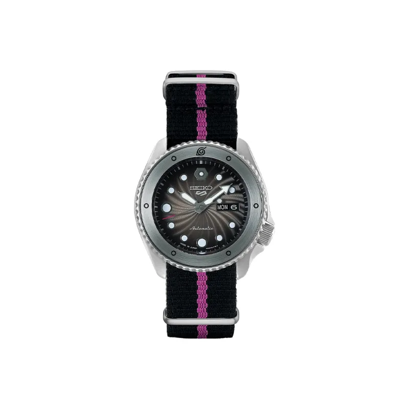 SEIKO Naruto Boruto Collection Automatic Mechanical Movement Nylon Strap Watch Unisex Black Dial SBSA087-1