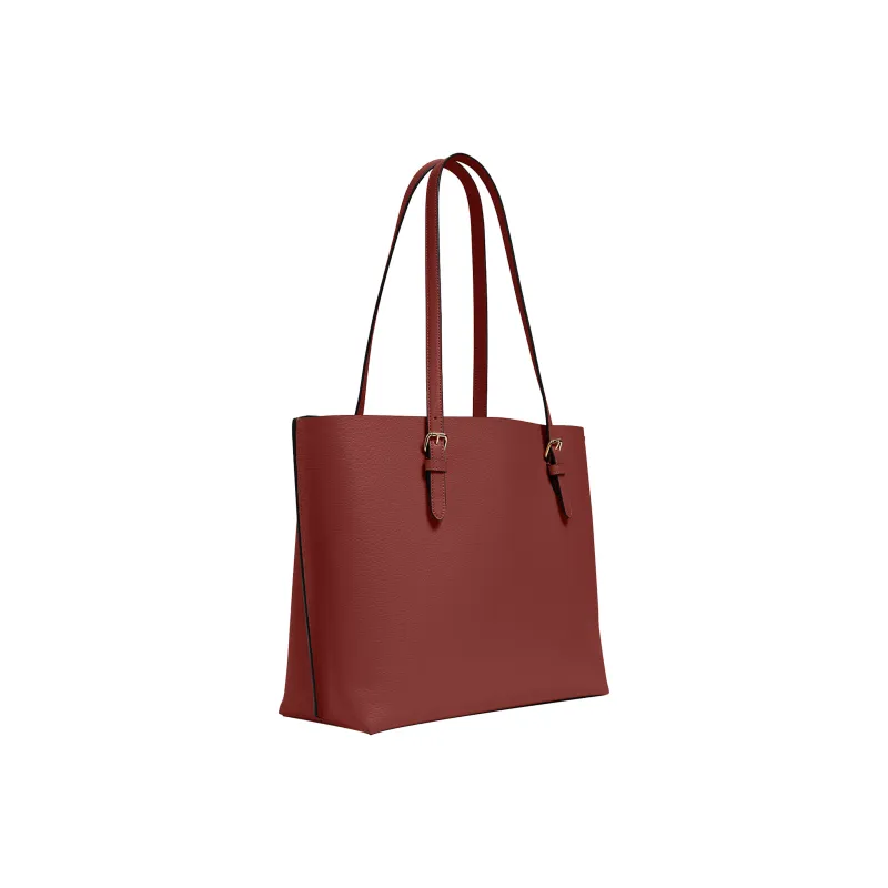 COACH Mollie Leather Tote Bag Portable One Shoulder Large Capacity Large Size Women's Burgundy-1