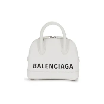 Balenciaga Ville Calfskin Dome Bag Shoulder Bag Handbag Women's White