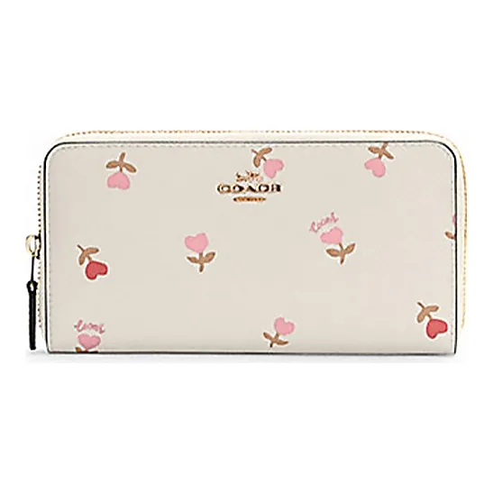 COACH Canvas With Leather Clutch With Coin Purse Women's White-0