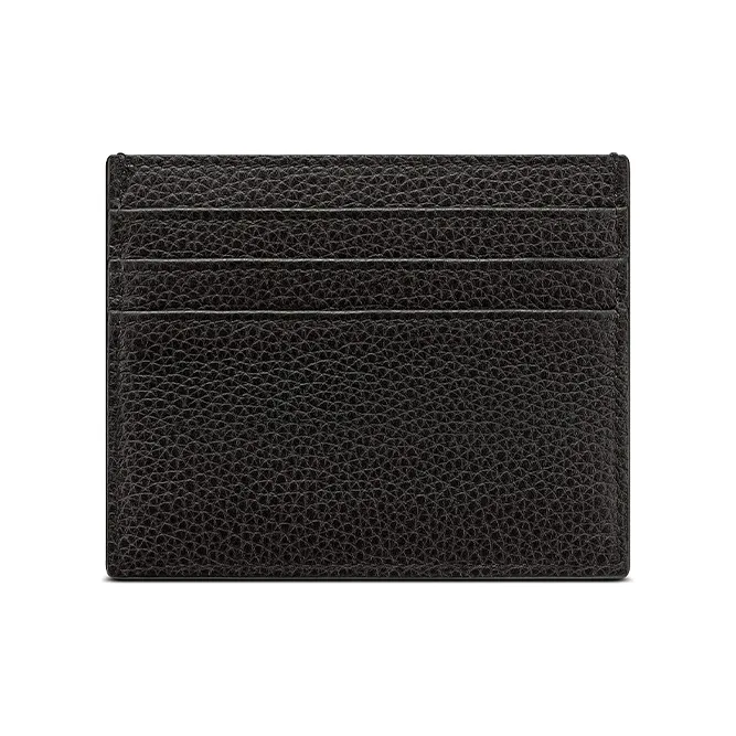DIOR Cow Leather Card Clip Card Holder Men's Black-1