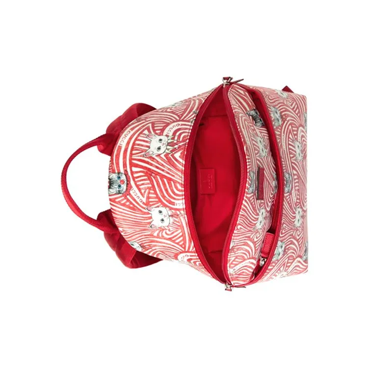 GUCCI Yuko Higuchi Yuko Higuchi Co-Branded Canvas With Leather Kids' Backpack Kids' Red/White-5