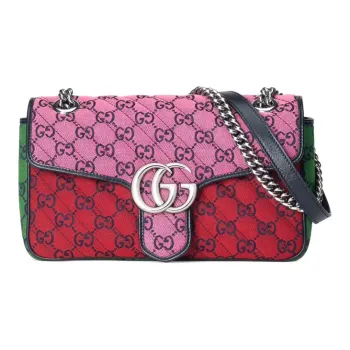 GUCCI Marmont Monogram Multicolor Quilting Canvas Crossbody Bag Shoulder Bag Small Size Women's Multicolor