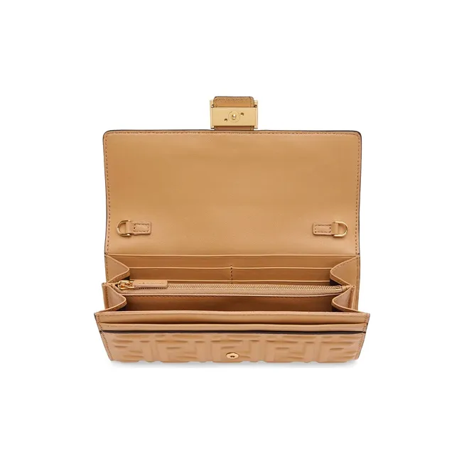 FENDI Baguette Nappa Leather Baguette Bag, Shoulder Bag, Crossbody Bag Regular Women's Beige-3