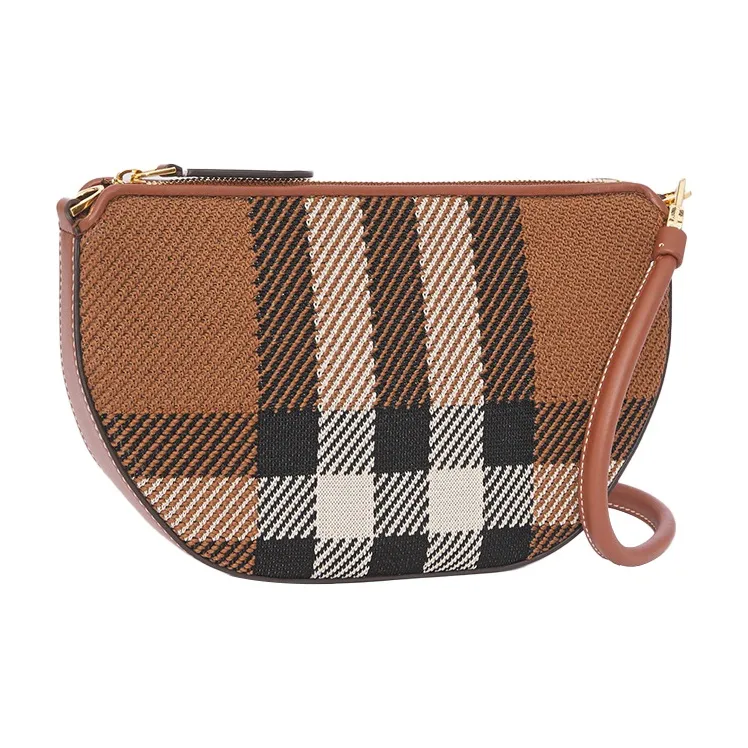 Burberry Olympia Cow Leather Shoulder Bag, Crescent Bag, Clutch, Shoulder Bag, Handbag Regular Women's Brown-1