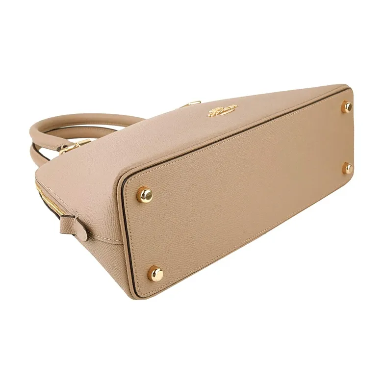 COACH Leather Dome Bag Handbag Shoulder Bag Crossbody Bag Small Size Women's Light Brown-2
