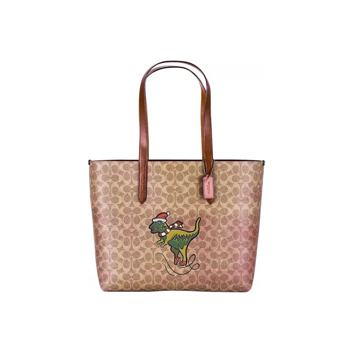 COACH Cow Leather Tote Bag Shopping Bag Handbag Shoulder Bag Women's Brown-0