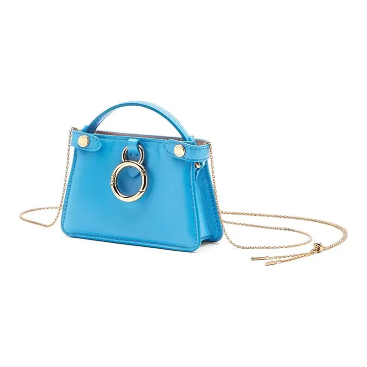 FENDI Nano Peekaboo Charm Crossbody Bag Blue-1