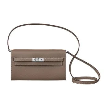 HERMES Kelly To Go Epsom Leather Shoulder Bag Crossbody Bag Women's 18 Elephant Gray