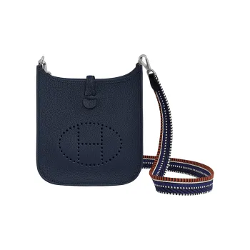 HERMES Evelyne Canvas Ivorie Shoulder Bag Crossbody Bag Women's Blue