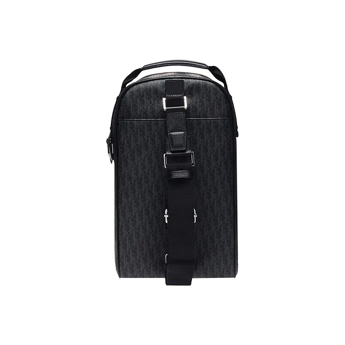 DIOR Fabric Shoulder Bag Large Size Men's Black Base Gray-3