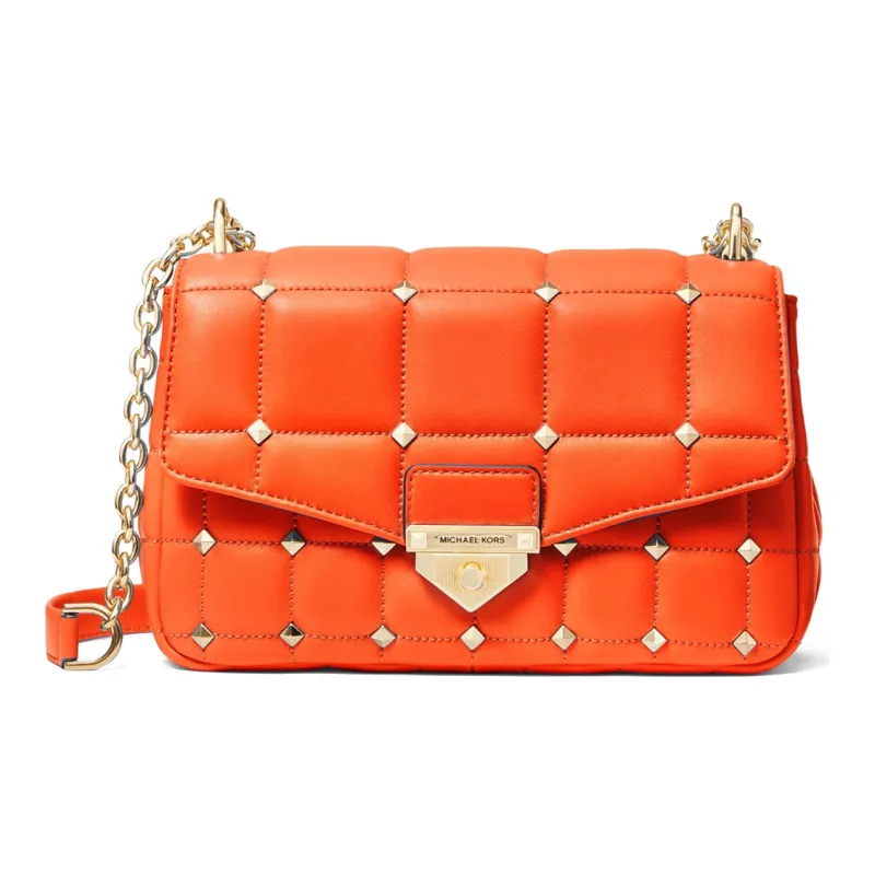 MICHAEL KORS Soho Leather Crossbody Bag, Shoulder Bag Women's Orange-0