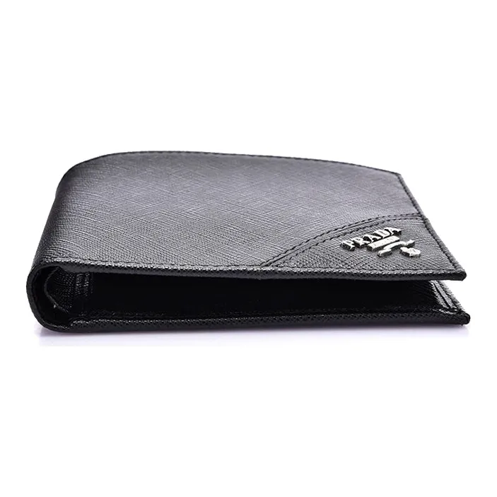PRADA Calfskin Wallet Men's Black-2