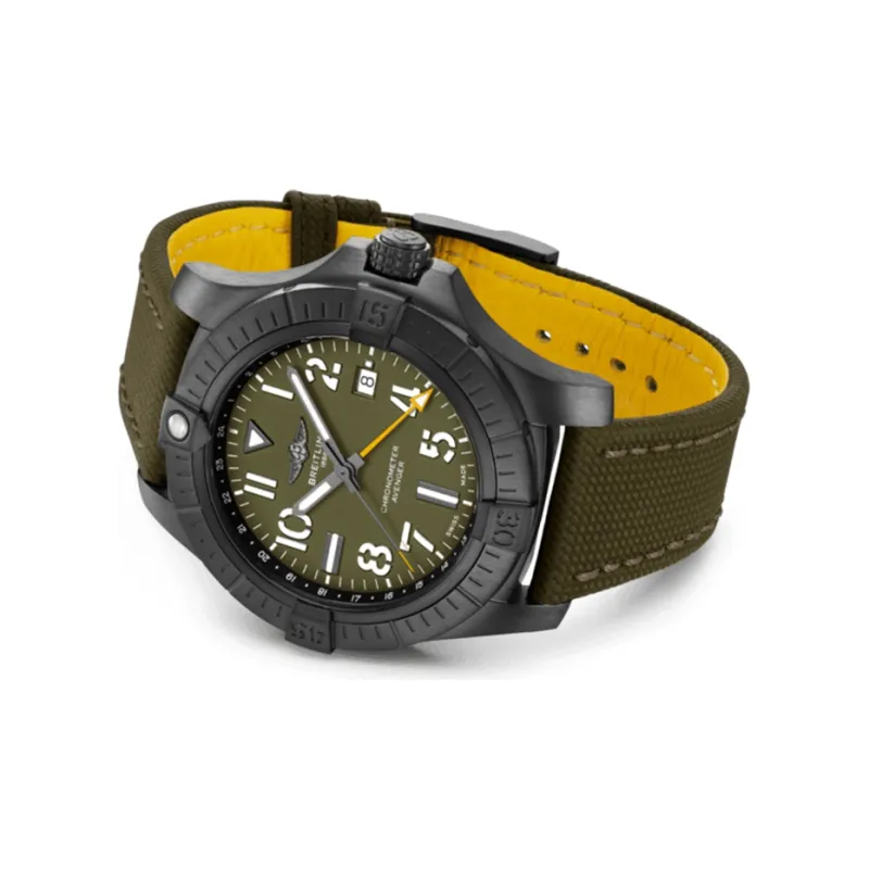 BREITLING Avenger Collection Automatic Mechanical Movement Unisex Watch 45mm Green Dial Titanium Alloy Watch Case-1