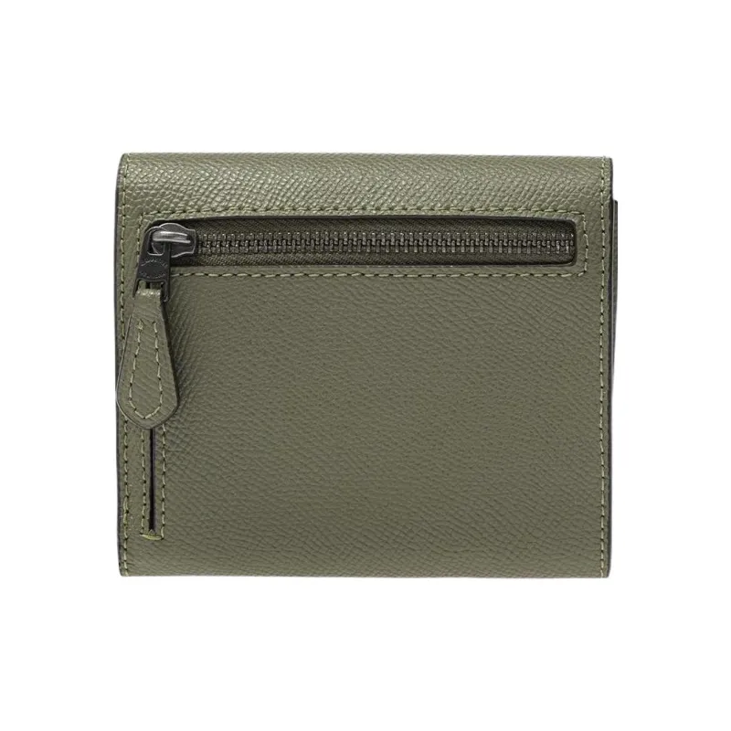 COACH Leather Wallet, Card Holder, Coin Purse Mini Women's Green-2