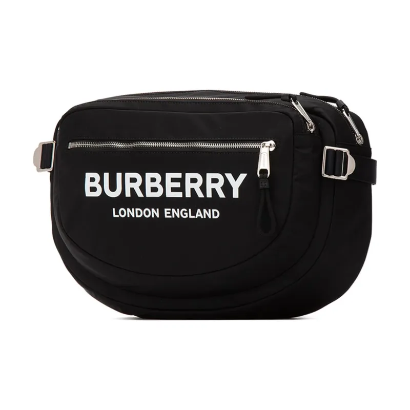 Burberry Leather Shoulder Bag Crossbody Bag Sling Bag Fanny Pack Large Size Men's Black-2