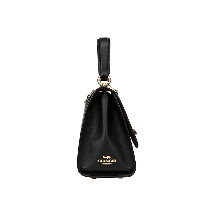 COACH Tilly Canvas With Leather Handbag, Shoulder Bag, Crossbody Bag Medium Size Women's Black-2