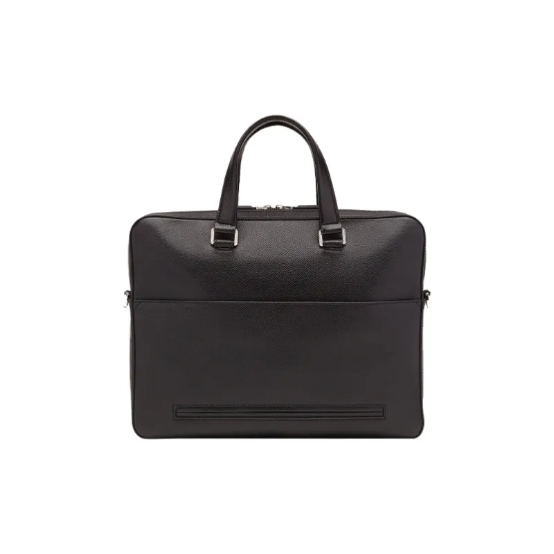 FERRAGAMO Leather Briefcases Men's Black-3
