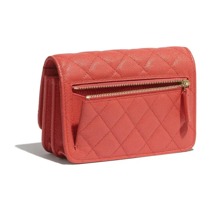 CHANEL WOC Calfskin Chain Bag, Wallet, Shoulder Bag, Crossbody Bag Women's Red-1