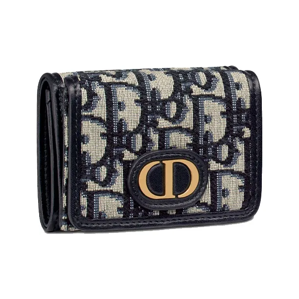 DIOR 30 Montaigne Canvas Wallet Women's Blue-1