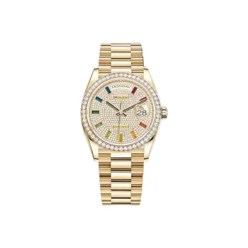 ROLEX Week type Calendar Automatic Mechanical Movement Unisex Watch 36mm Gold Dial 18K Gold Watch Case