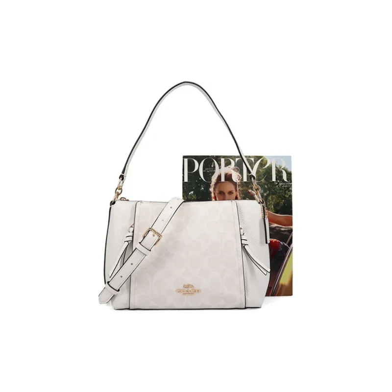 COACH Marlon PVC Crossbody Bags Handbags Large Size Women's White-4