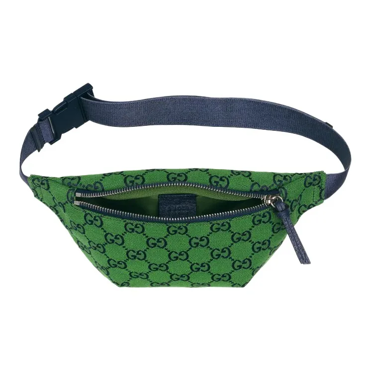 GUCCI Canvas Waist Bag Chest Bag Kids' Green/Dark Blue-5