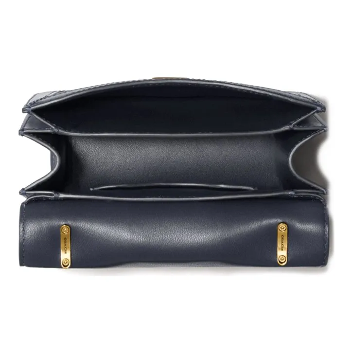 COACH Alie Leather Small Square Bag Shoulder Bag Crossbody Bag Small Size Women's Dark Blue-1