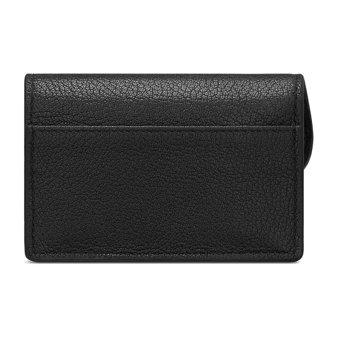 DIOR Saddle Sheepskin Saddle Bag Card Holder Unisex Black-2