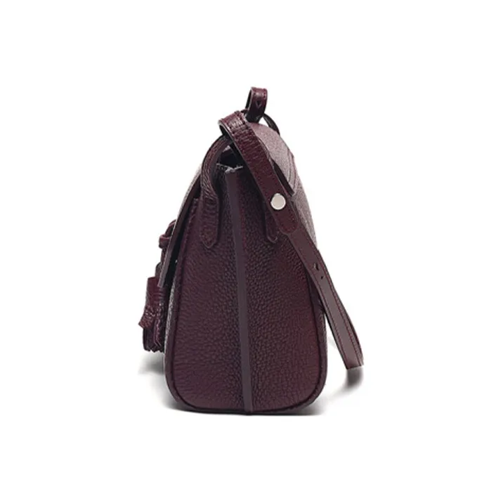 LONGCHAMP Pénélope Pebbled Cow Leather Crossbody Bag Shoulder Bag Small Size Women's Burgundy-2