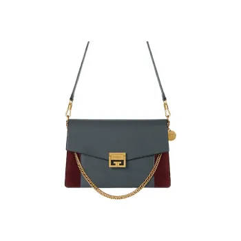 Givenchy Leather With Suede Shoulder Bag, Crossbody Bag Medium Size Women's Indigo/Brown
