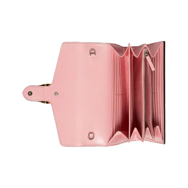 GUCCI Leather Chain Wallet One Shoulder Portable Crossbody Bag, Shoulder Bag Women's Red/Pink-3