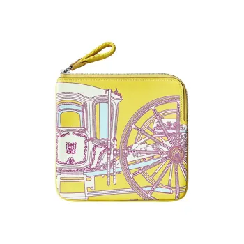 HERMES Carre Pocket Swift Calfskin Storage Bag With Insert Clutch Women's Lime