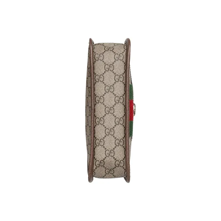 GUCCI Ophidia Canvas With Leather Portable Crossbody Bag Shoulder Bag Small Size Women's Ebony/Brown-2
