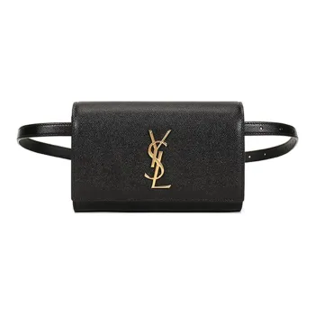 SAINT LAURENT Kate Belt Bag Grain De Poudre Black