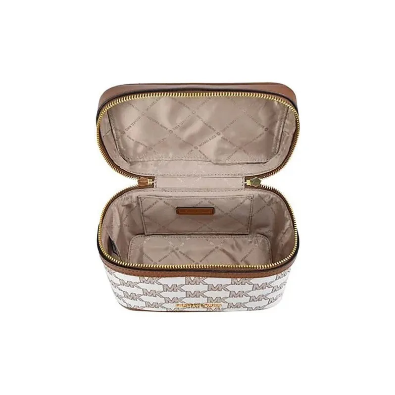 MICHAEL KORS Jet Set Fabric Box Bag, Makeup Bag, Handbag, Shoulder Bag, Crossbody Bag Regular Women's Brown-4