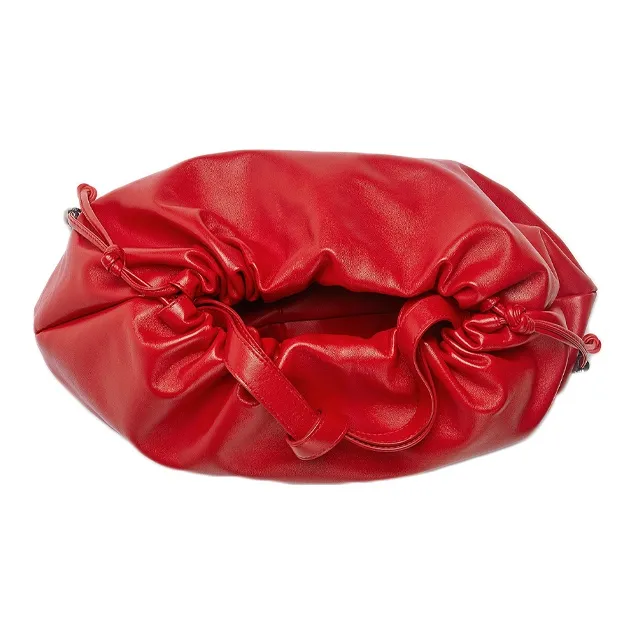 Bottega Veneta Leather Backpack Clutch Medium Size Women's Spicy Pepper Red-1