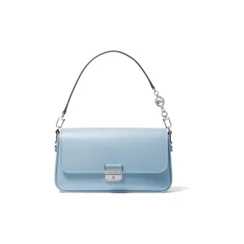 MICHAEL KORS Bradshaw Leather Shoulder Bag Chain Baguette Shoulder Bag Women's Blue