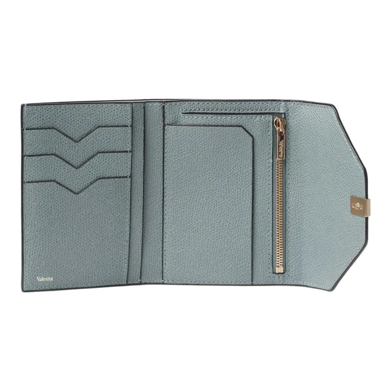 Valextra Iside Calfskin Wallet Unisex Smolder Blue-3