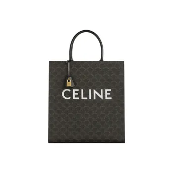 CELINE Cabas Cow Leather Handbag Tote Bag Shopping Bag Handbag Shoulder Bag Large Size Unisex Black