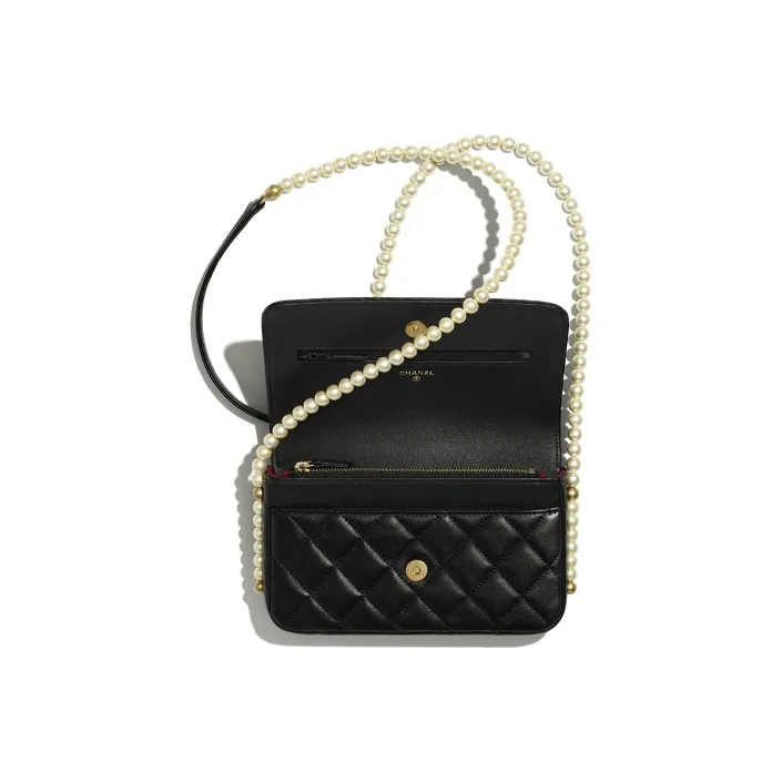 CHANEL WOC Calfskin Wallet, Shoulder Bag, Crossbody Bag Women's Black-2