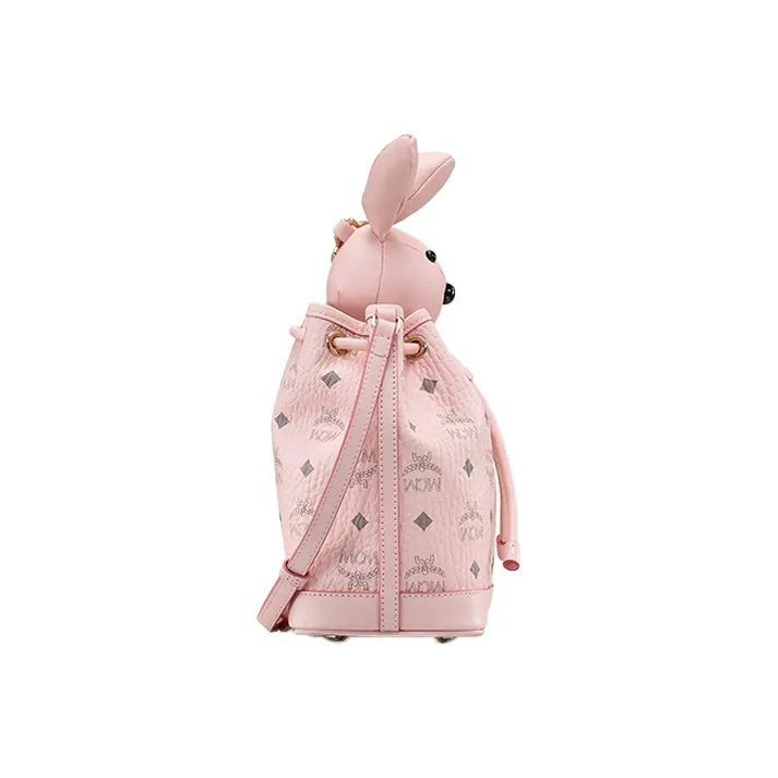 MCM Leather Bucket Bag, Shoulder Bag, Crossbody Bag Regular Women's Pink-1