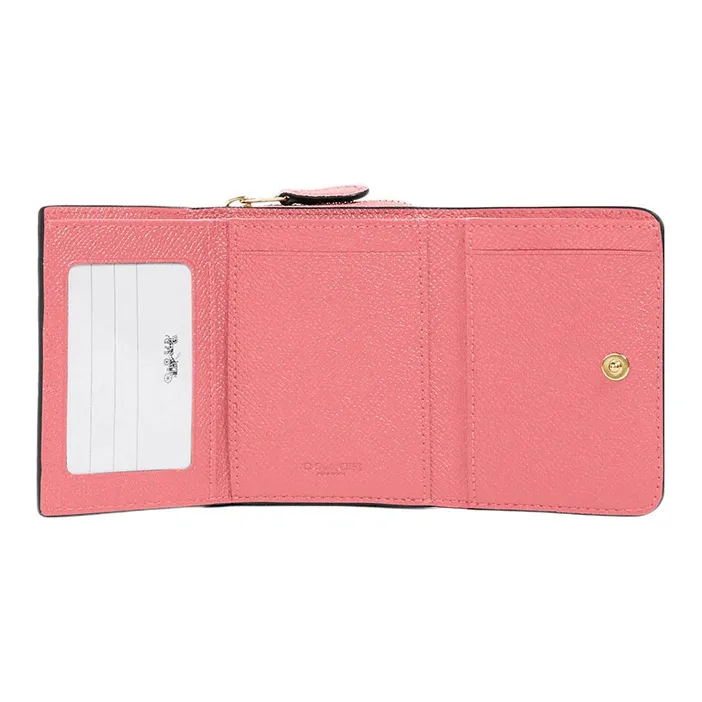 COACH Trifold Wallet Leather Wallet Women's Toffee Pink-1