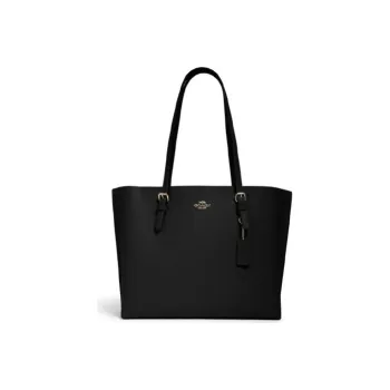COACH Mollie Leather Tote Bag, Shopping Bag, Handbag, Shoulder Bag Large Size Women's Black