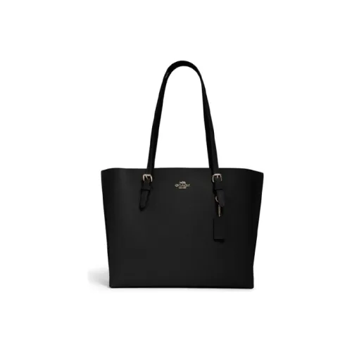 COACH Mollie Leather Tote Bag Shopping Bag Handbag Shoulder Bags Large Size Women's Black